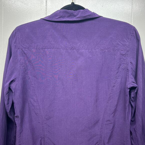 Spenser Jeremy 100% Silk Button Down Long Sleeve Purple Shirt Women's Size Small - Picture 7 of 10